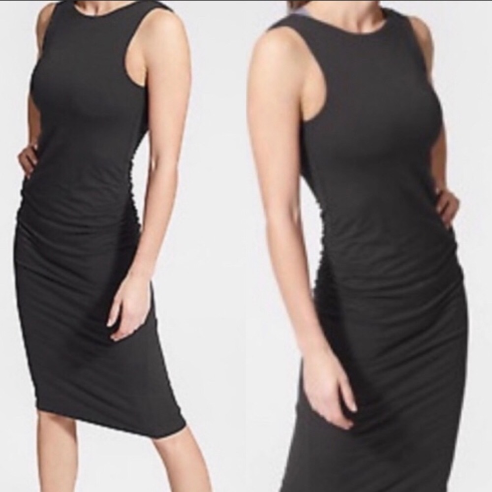 Athleta Fitted Tank Tee Dress Black Size XS